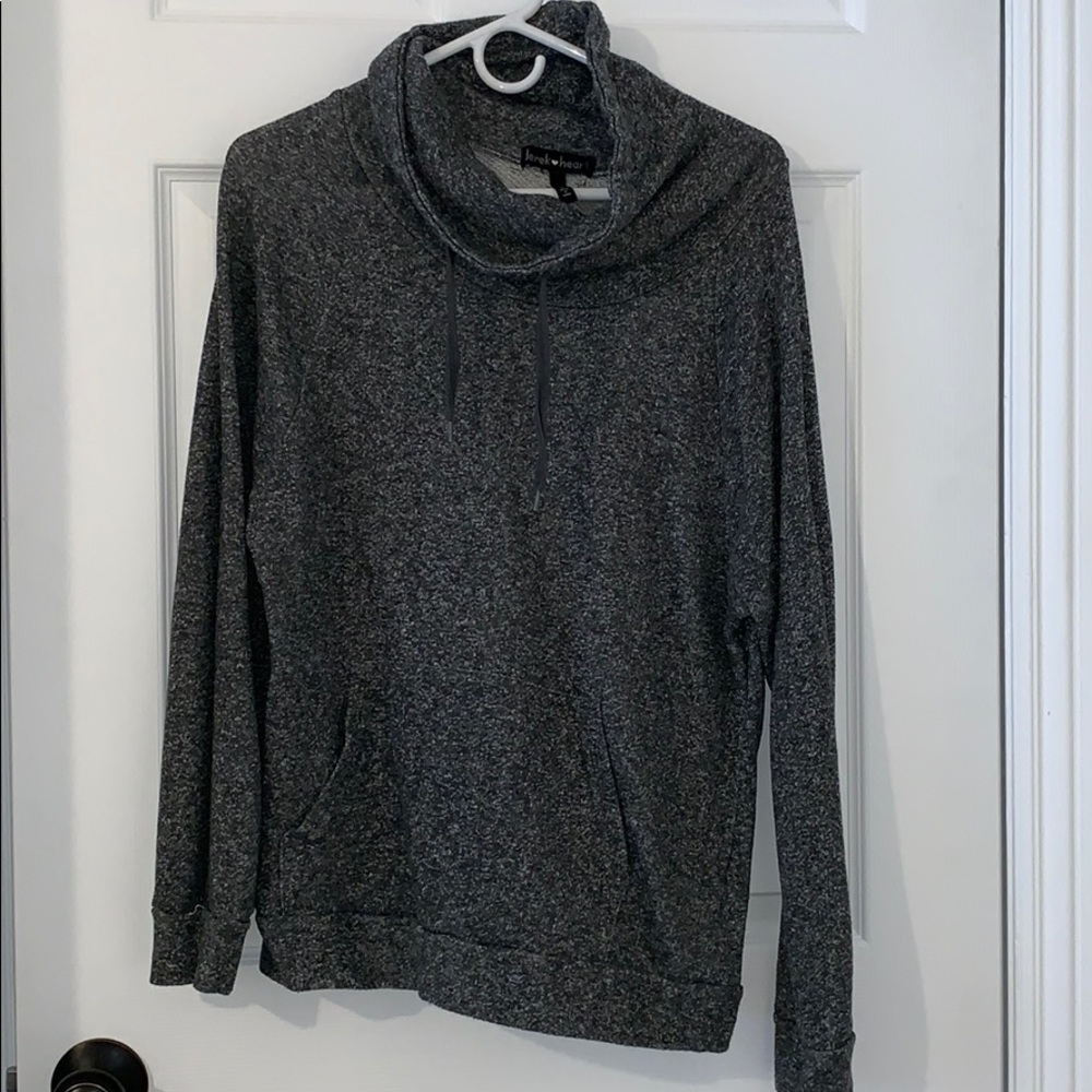 Grey turtleneck hoodie